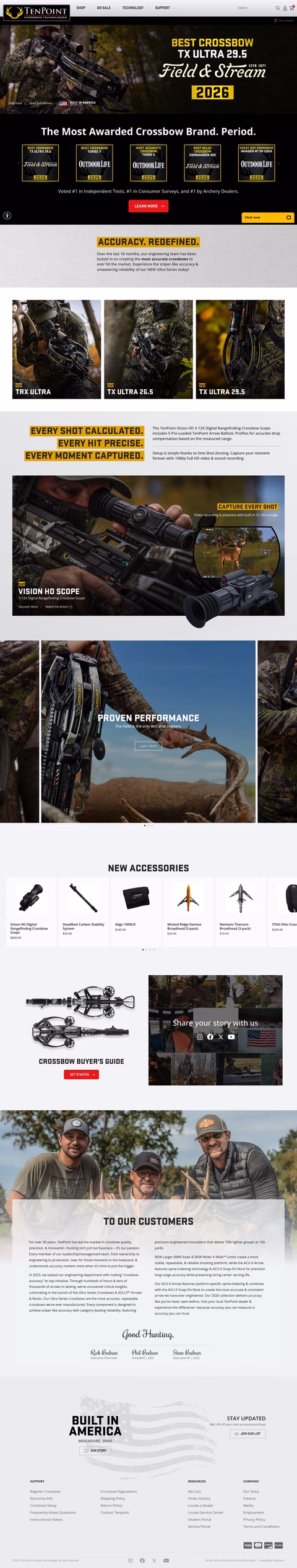 Tenpoint-Crossbowtechnologies Homepage 1440px