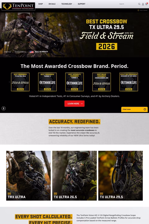 Tenpoint-Crossbowtechnologies Homepage 1440px