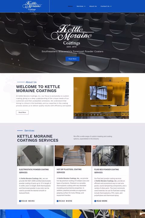 Kettle Moraine Coatings Homepage 1440px