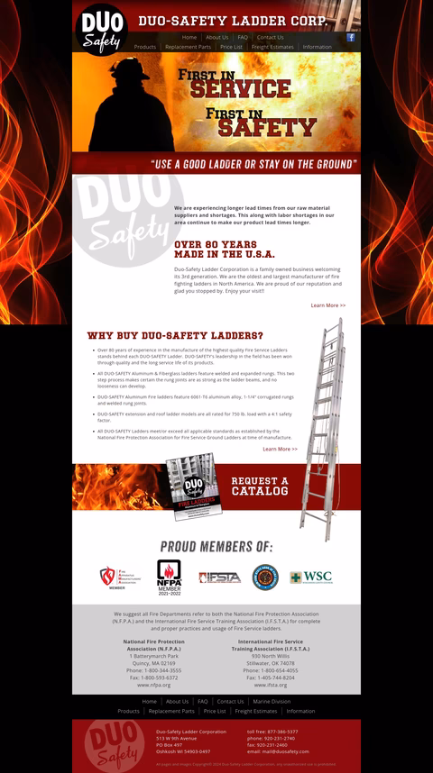 Duo Safety Ladder Corporation Homepage 1440px