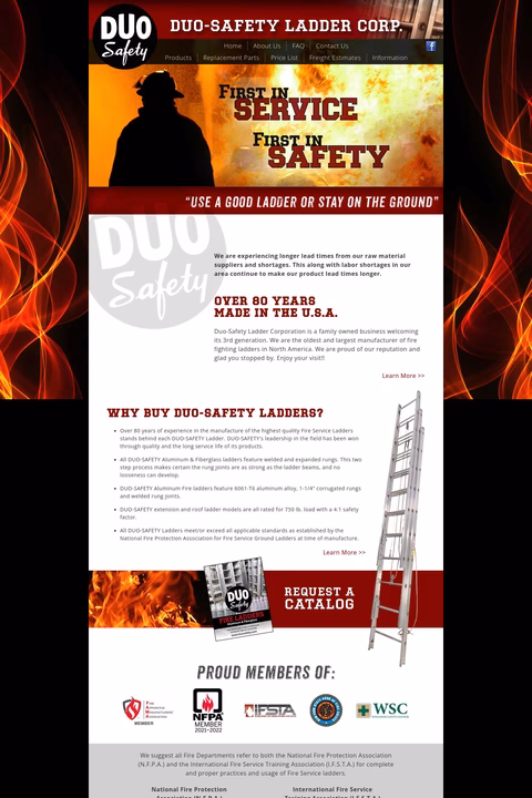 Duo Safety Ladder Corporation Homepage 1440px