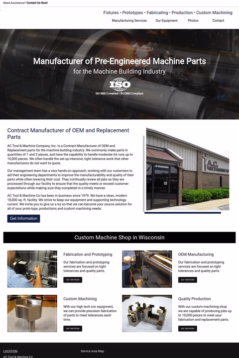 Ac Tool Machine Company Homepage 1440px