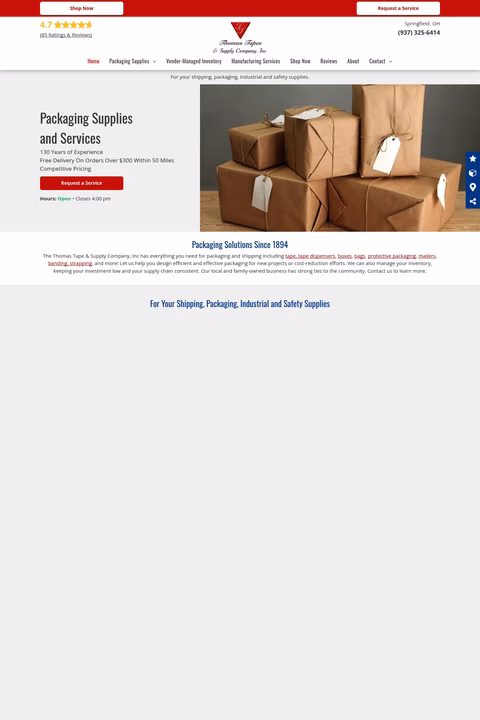 Thomas-Tape-Supply Homepage 1440px