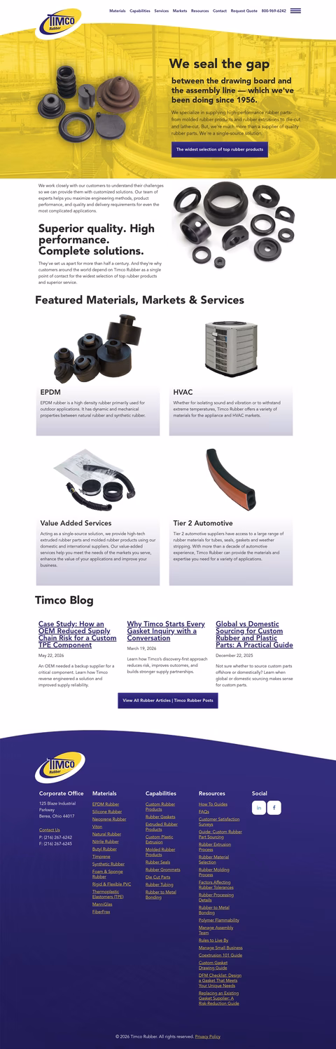 Timco-Rubber-Products Homepage 1440px