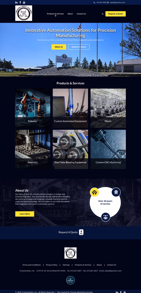 Tj-Automation Homepage 1440px