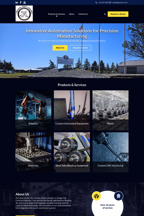 Tj-Automation Homepage 1440px