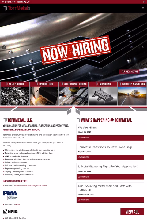 Torrmetal Homepage 1440px