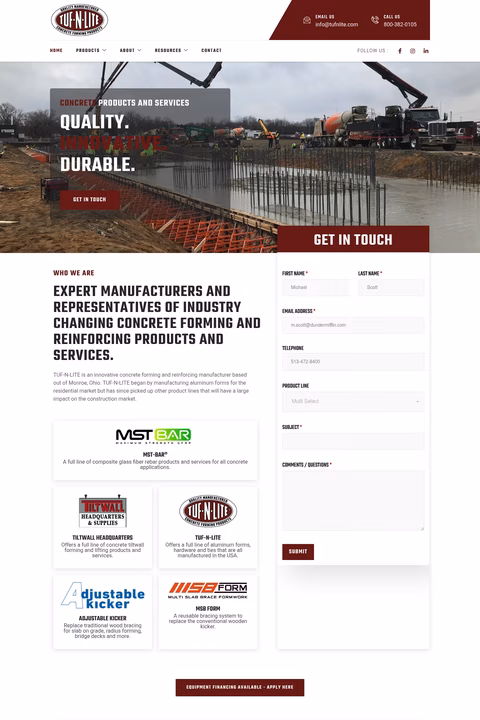 Tuf-N-Lite Homepage 1440px