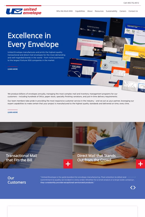 United-Envelope Homepage 1440px