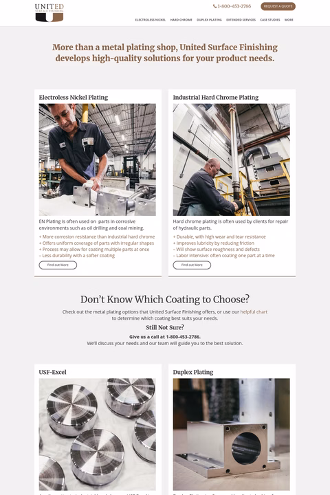 United-Surface-Finishing Homepage 1440px