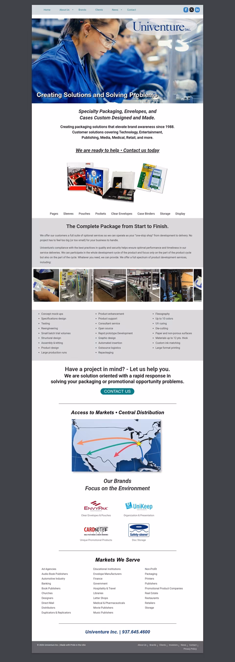 Univenture Homepage 1440px
