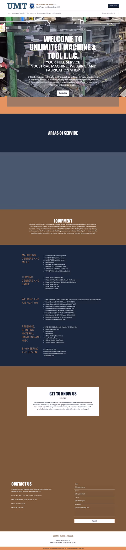 Unlimited-Machine-Tool Homepage 1440px
