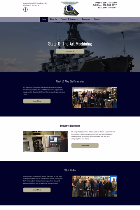 Us-Alloy-Die-Corporation Homepage 1440px