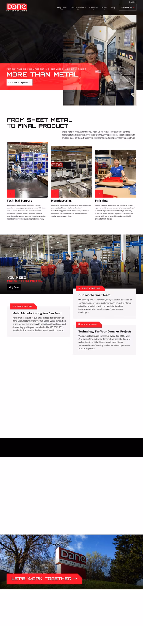 Dane Manufacturing Company Homepage 1440px