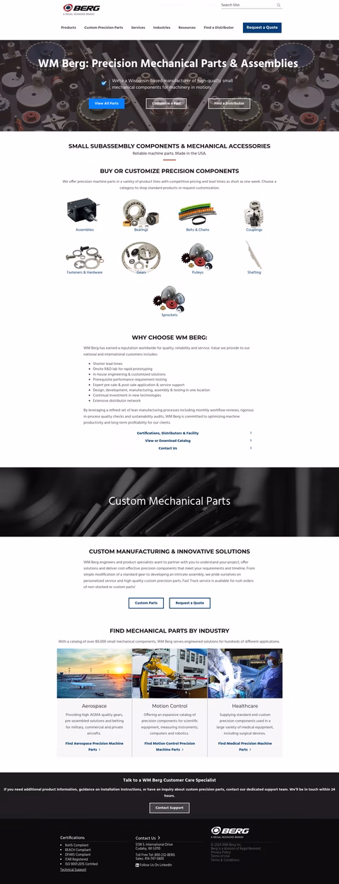 Wm Berg Inc Homepage 1440px