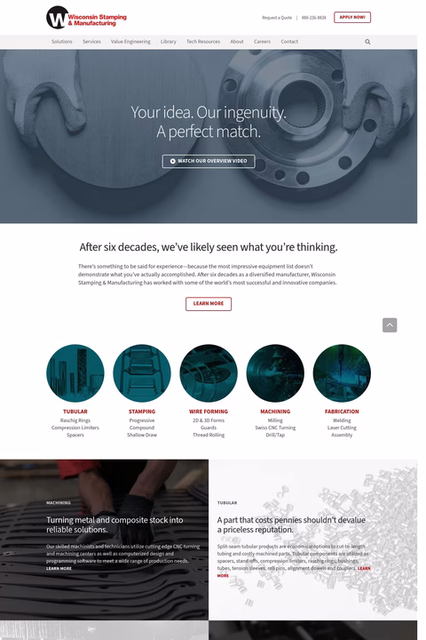 Wisconsin Stamping Manufacturing Homepage 1440px