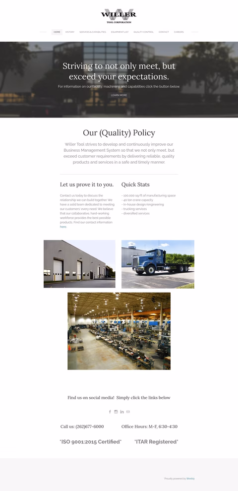 Willer Tool Corporation Homepage 1440px