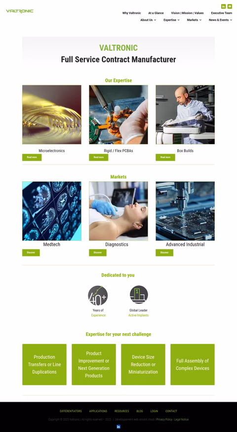Valtronic Homepage 1440px