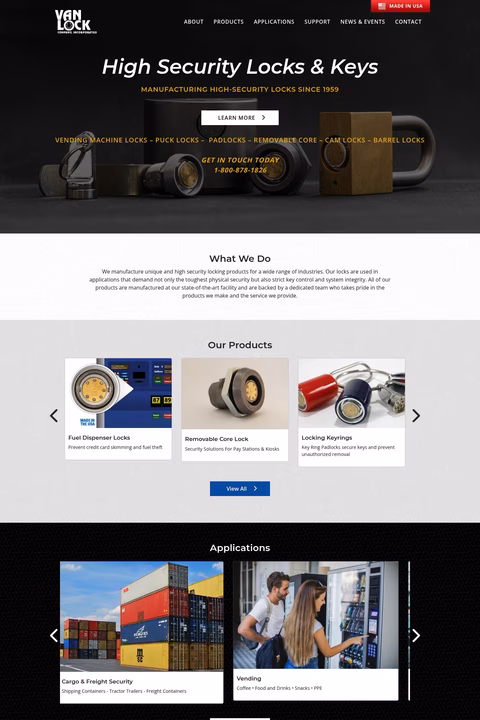 Van-Lock-Company Homepage 1440px