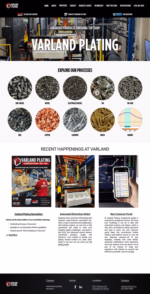 Varland-Plating Homepage 1440px
