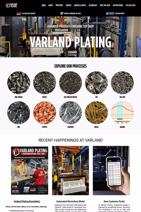 Varland-Plating Homepage 1440px