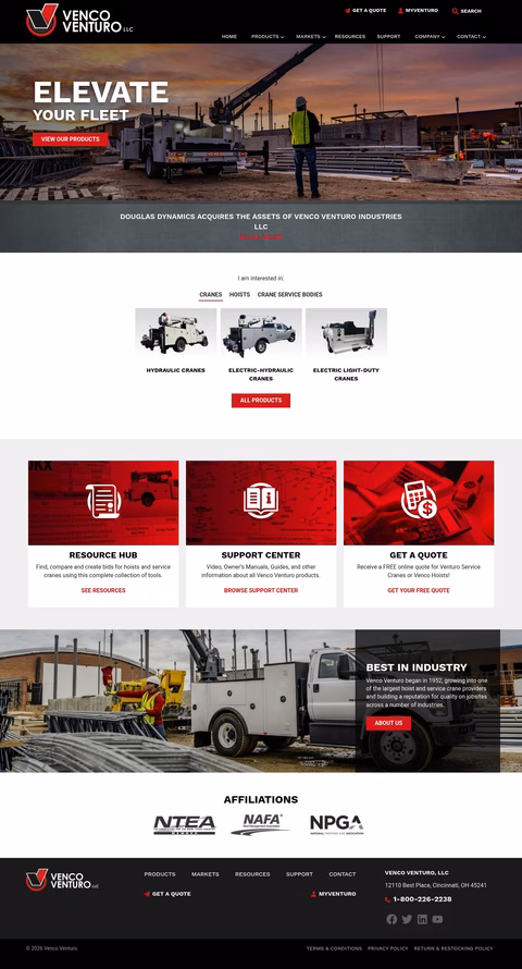 Venco-Venturo-Industries Homepage 1440px