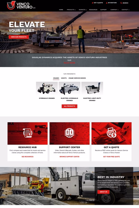 Venco-Venturo-Industries Homepage 1440px