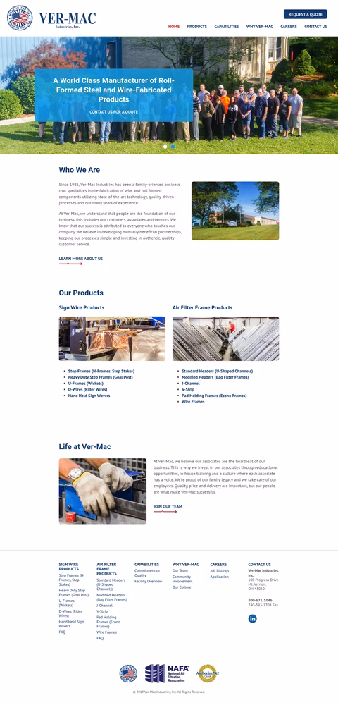 Ver-Mac-Industries Homepage 1440px