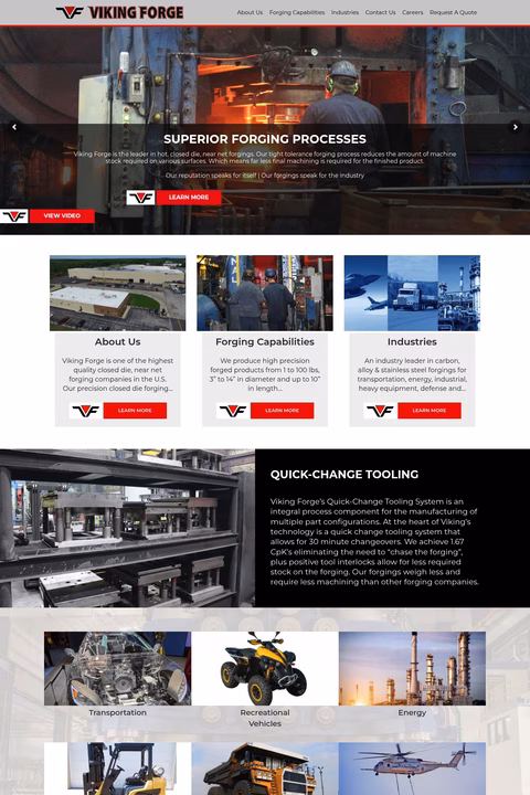 Viking-Forge Homepage 1440px
