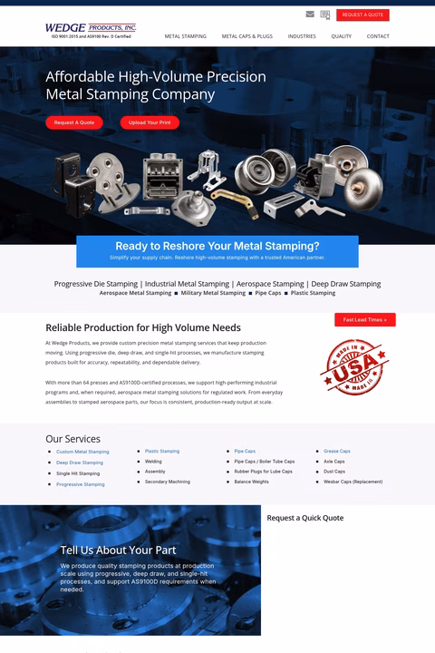 Wedge-Products Homepage 1440px