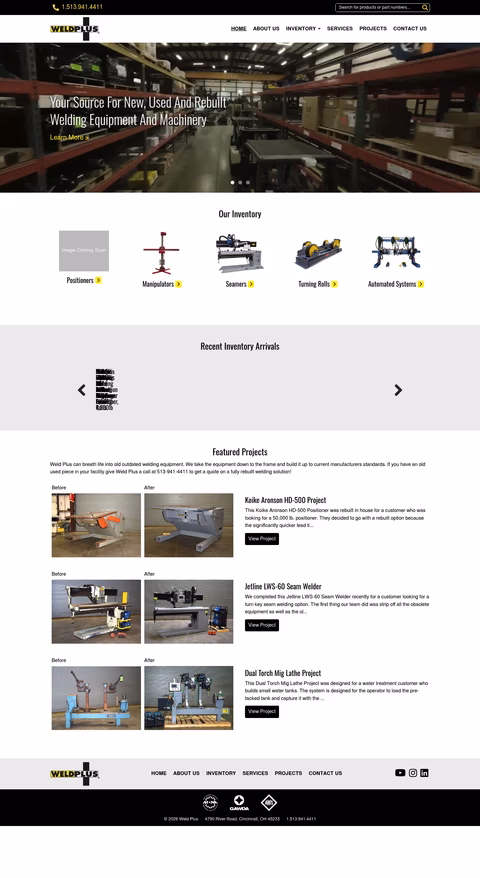 Weld-Plus Homepage 1440px