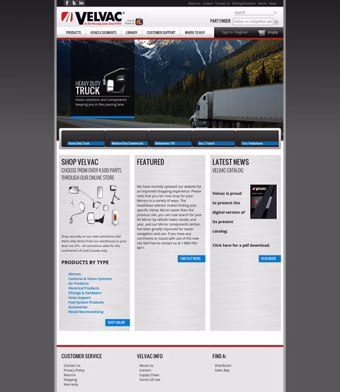 Velvac Incorporated Homepage 1440px