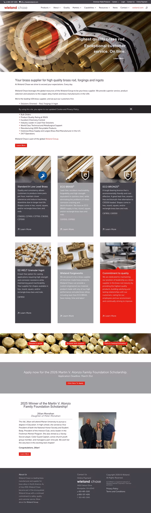 Wieland-Chase Homepage 1440px
