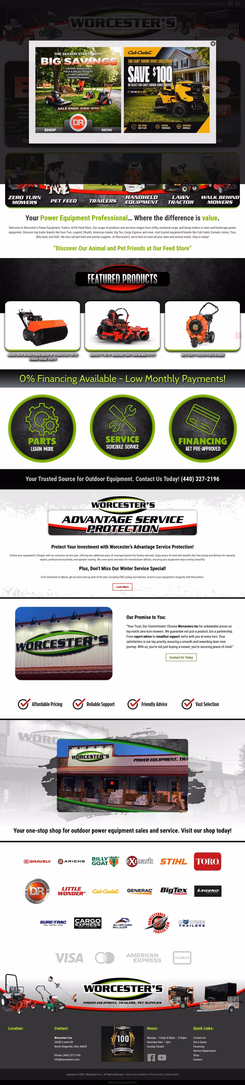 Worcesters Homepage 1440px