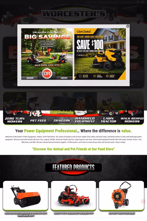 Worcesters Homepage 1440px