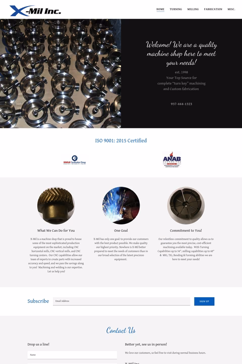 X-Mil-Inc Homepage 1440px