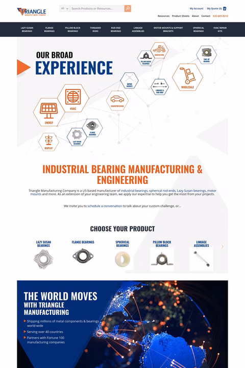 Triangle Manufacturing Company Homepage 1440px