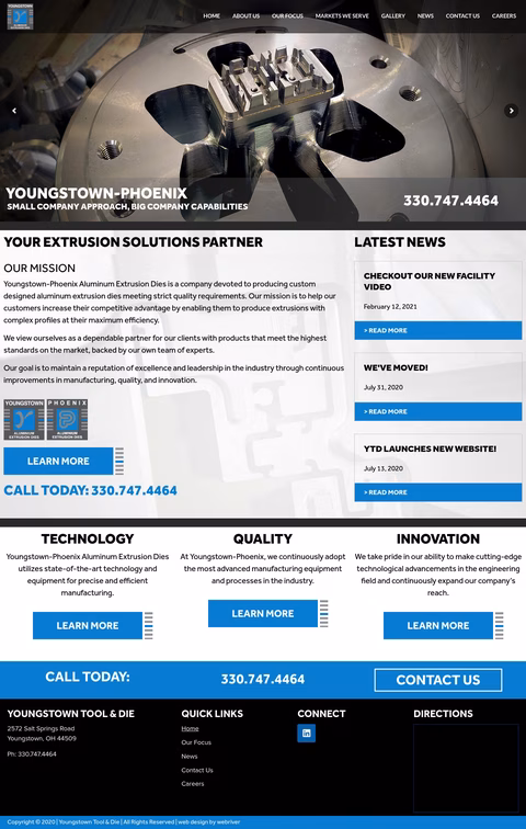 Youngstown-Tool-Die Homepage 1440px