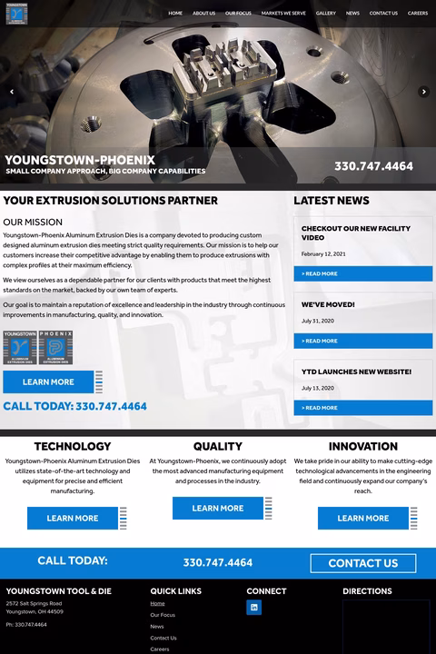 Youngstown-Tool-Die Homepage 1440px
