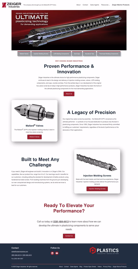 Zeiger-Industries Homepage 1440px