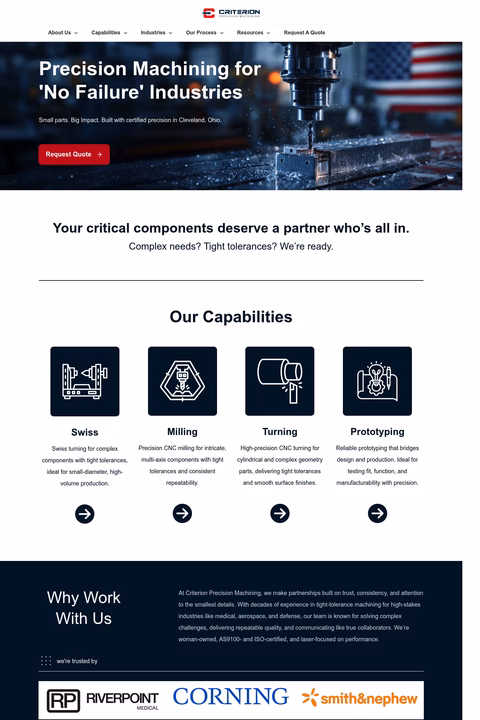 Criterion-Precision-Machining Homepage 1440px