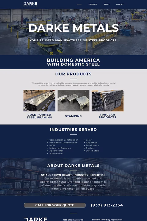 Darke-Metals Homepage 1440px