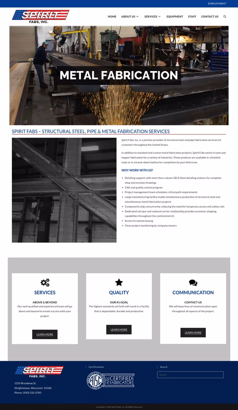 Spirit Fabs Inc Homepage 1440px