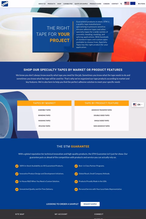 Specialty Tapes Homepage 1440px