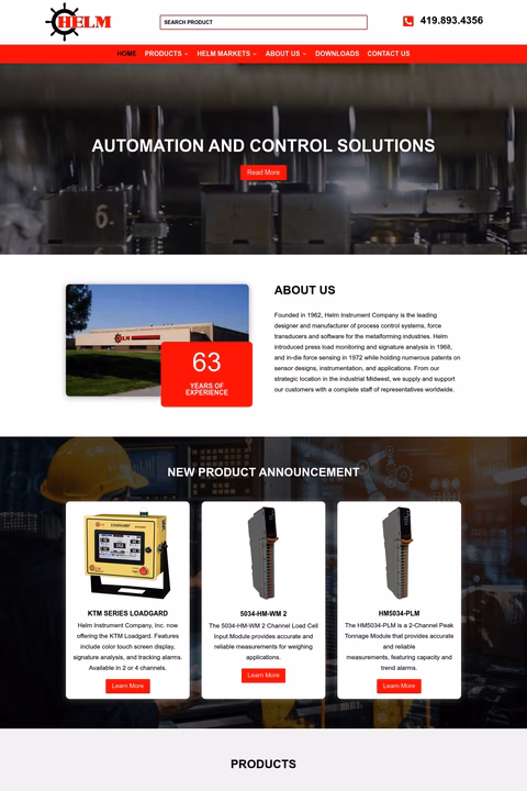 Helm-Instrument-Company Homepage 1440px