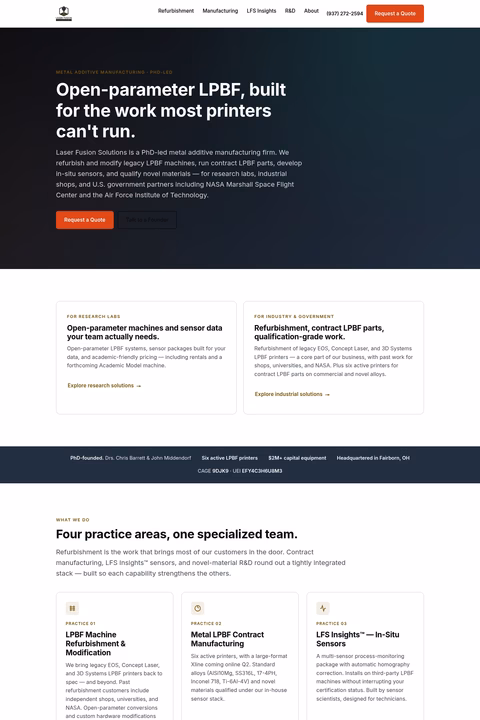 Laser-Fusion-Solutions Homepage 1440px