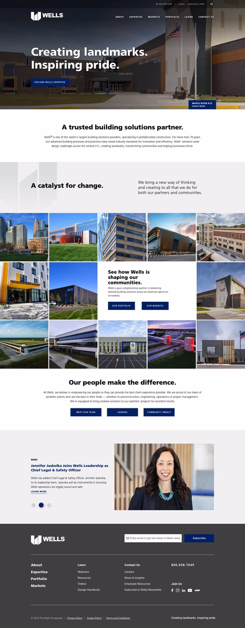 The Wells Companies Homepage 1440px