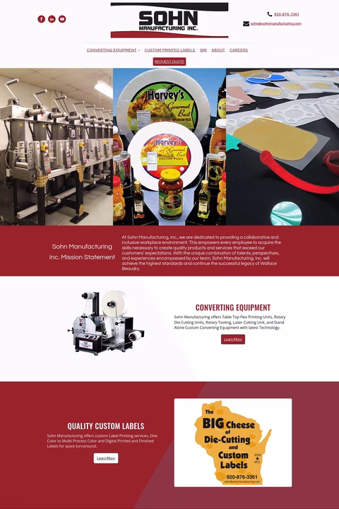 Sohn Manufacturing Homepage 1440px
