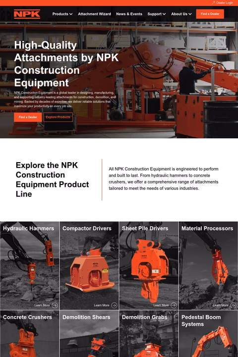 Npk-Construction-Equipment Homepage 1440px