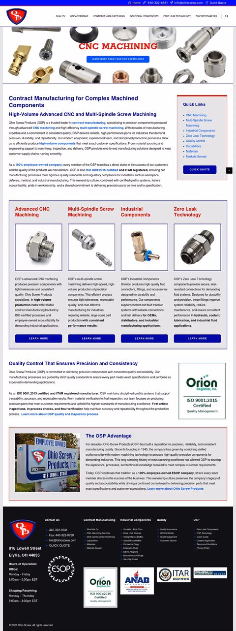 Ohio-Screw-Products Homepage 1440px